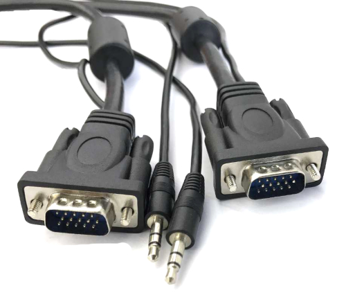 VGA + 3.5mm Stereo M to M Cable with ferrite 5m